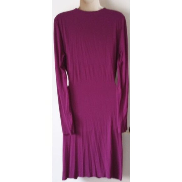 Banana Republic Ruched Faux Wrap Dress L Purple Burgundy - Picture 3 of 5